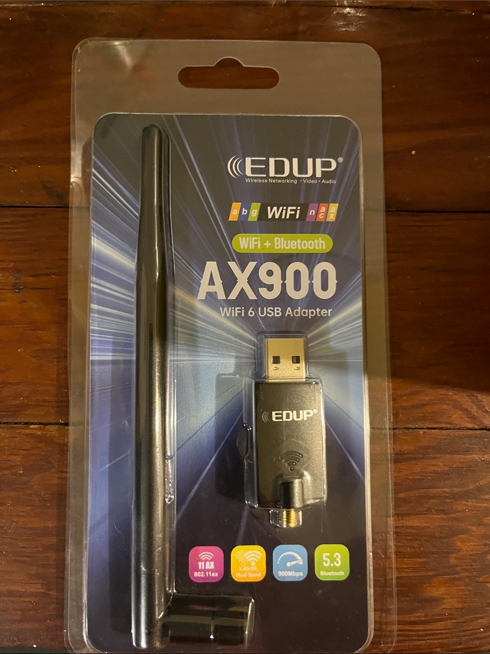 AX900 WiFi 6 USB Adapter with External Antenna - Black